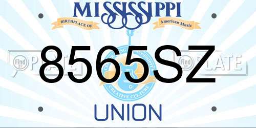 8565SZ Mississippi License Plate