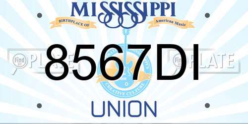 8567DI Mississippi License Plate