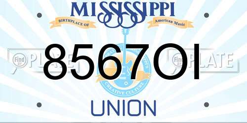 8567OI Mississippi License Plate