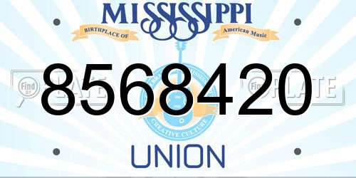 8568420 Mississippi License Plate