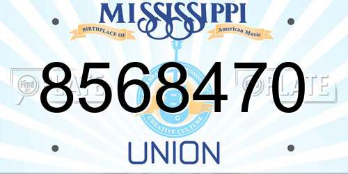8568470 Mississippi License Plate