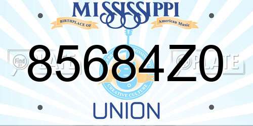 85684Z0 Mississippi License Plate