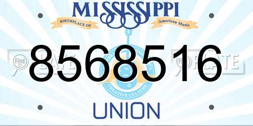 8568516 Mississippi License Plate