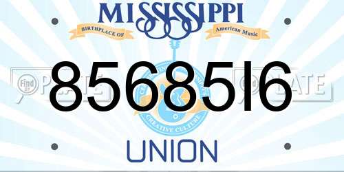 85685I6 Mississippi License Plate