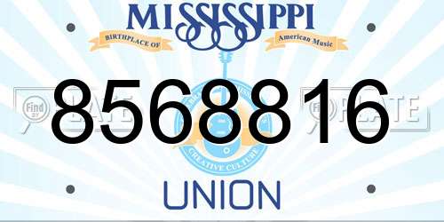 8568816 Mississippi License Plate