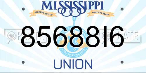 85688I6 Mississippi License Plate