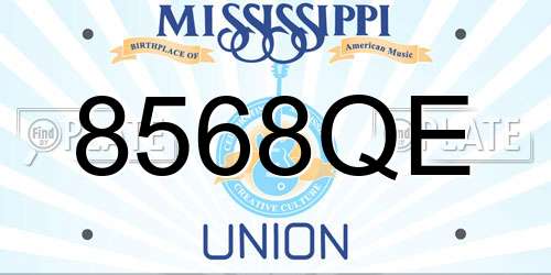8568QE Mississippi License Plate