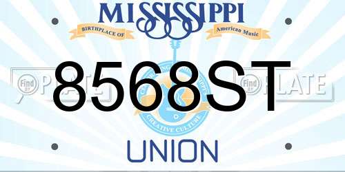 8568ST Mississippi License Plate