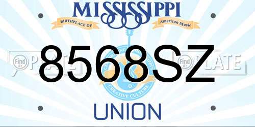 8568SZ Mississippi License Plate