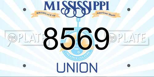 8569 Mississippi License Plate