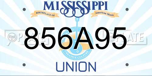 856A95 Mississippi License Plate