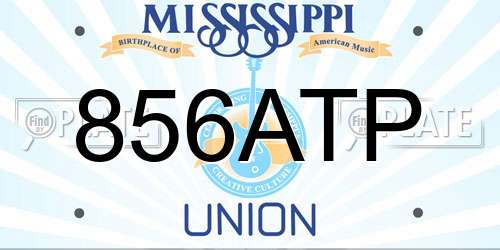 856ATP Mississippi License Plate