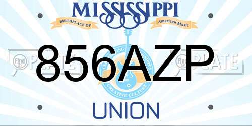 856AZP Mississippi License Plate