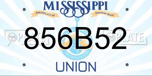 856B52 Mississippi License Plate