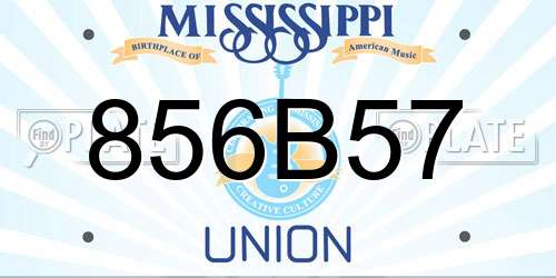 856B57 Mississippi License Plate