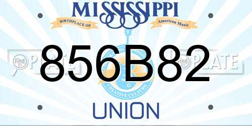 856B82 Mississippi License Plate
