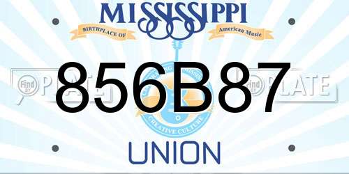 856B87 Mississippi License Plate