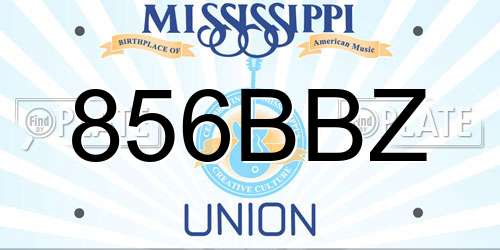 856BBZ Mississippi License Plate