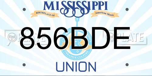 856BDE Mississippi License Plate