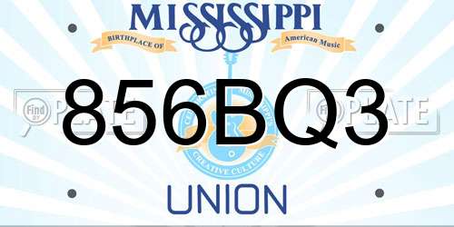 856BQ3 Mississippi License Plate