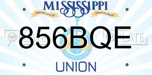 856BQE Mississippi License Plate