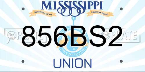 856BS2 Mississippi License Plate