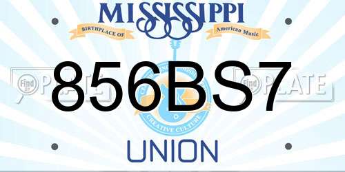 856BS7 Mississippi License Plate