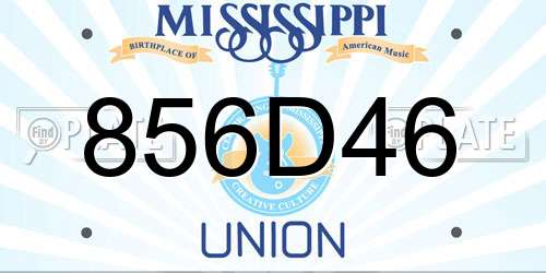 856D46 Mississippi License Plate