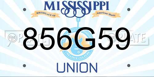 856G59 Mississippi License Plate
