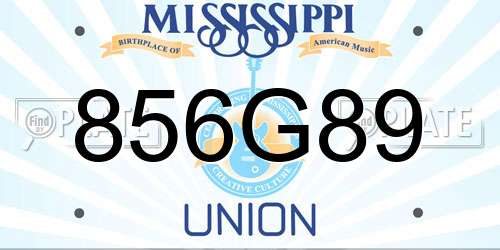 856G89 Mississippi License Plate