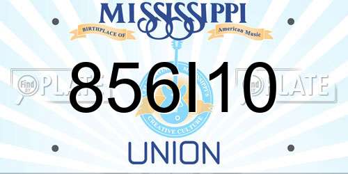 856I10 Mississippi License Plate