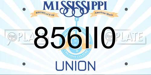 856II0 Mississippi License Plate