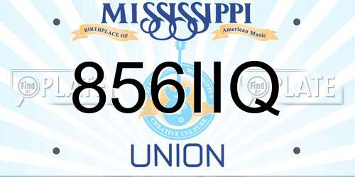 856IIQ Mississippi License Plate