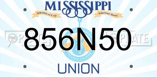 856N50 Mississippi License Plate