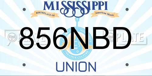 856NBD Mississippi License Plate