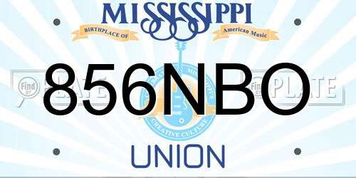 856NBO Mississippi License Plate