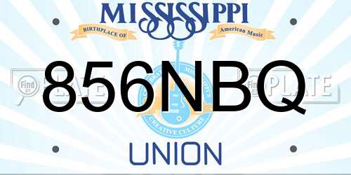 856NBQ Mississippi License Plate