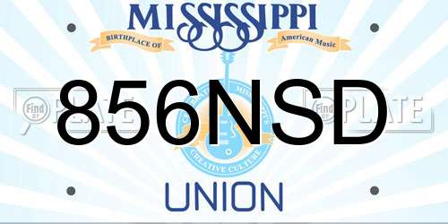 856NSD Mississippi License Plate