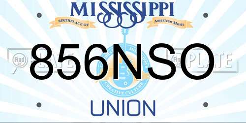 856NSO Mississippi License Plate