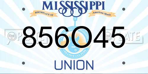 856O45 Mississippi License Plate