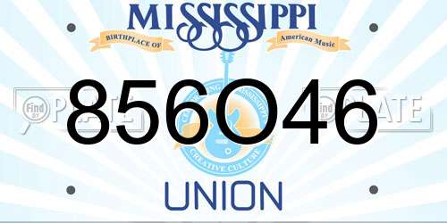 856O46 Mississippi License Plate