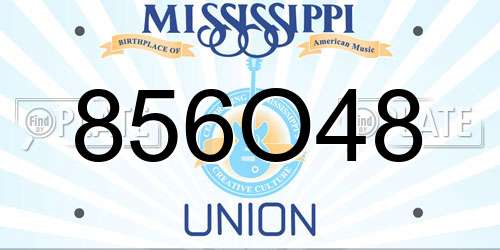 856O48 Mississippi License Plate