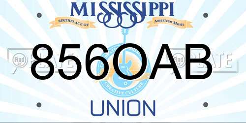 856OAB Mississippi License Plate