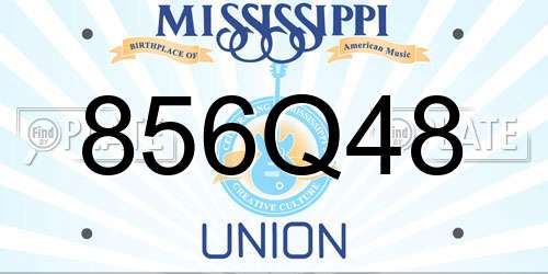 856Q48 Mississippi License Plate