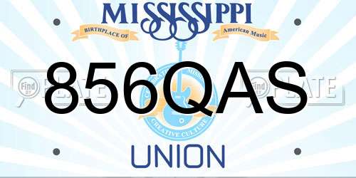 856QAS Mississippi License Plate