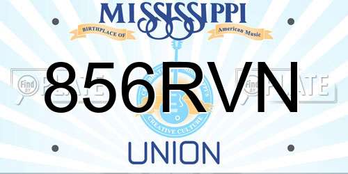 856RVN Mississippi License Plate