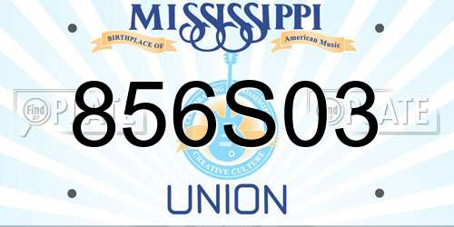 856S03 Mississippi License Plate