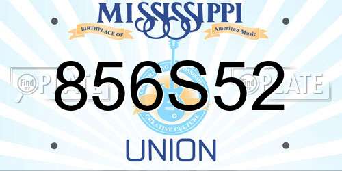 856S52 Mississippi License Plate