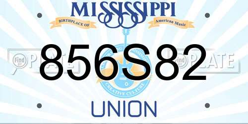 856S82 Mississippi License Plate