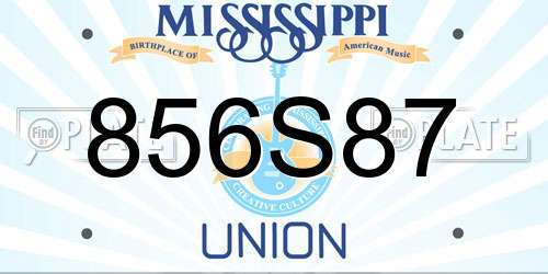856S87 Mississippi License Plate